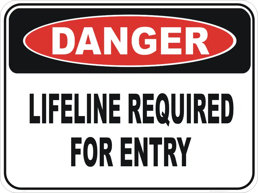 Lifeline required sign   D10110