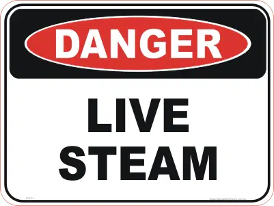 Live steam sign D10112