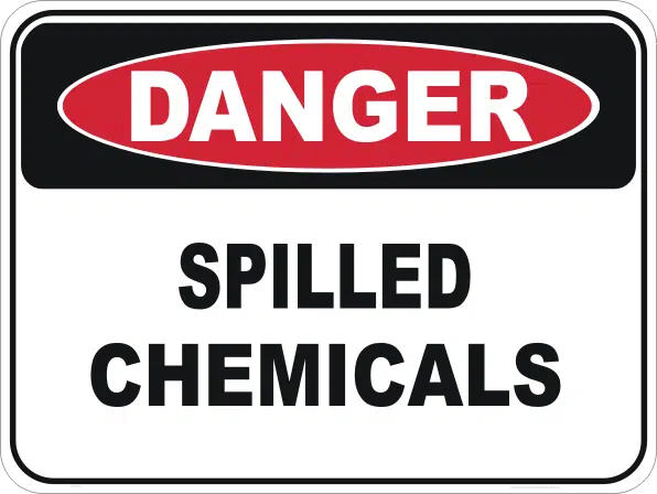 chemical spill sign