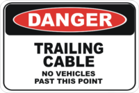 Trailing cable sign