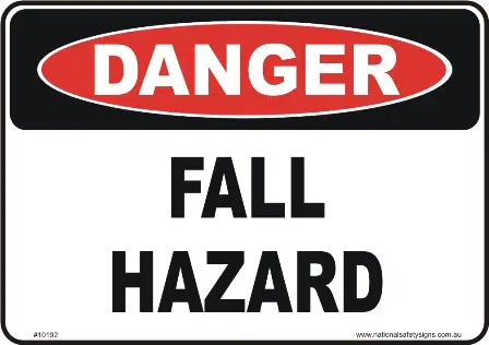 Fall Hazard danger sign