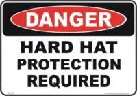 Hard hat danger sign
