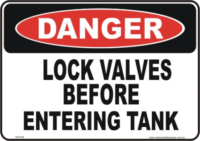 lock valves danger sign