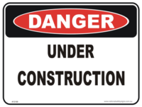 Under construction danger sign