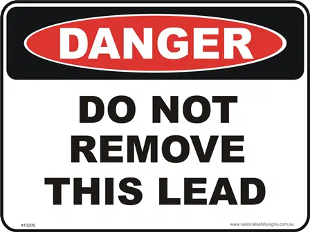 Do not remove lead danger sign