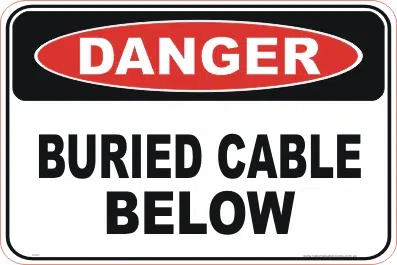 Buried cable below sign   D1021