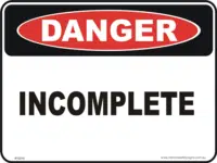 Incomplete danger sign