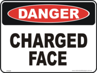 Charged face danger sign