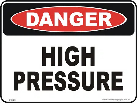 High pressure danger sign