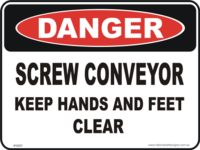 screw conveyers danger sign