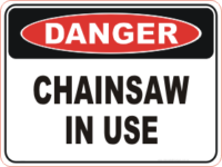 chainsaw danger sign