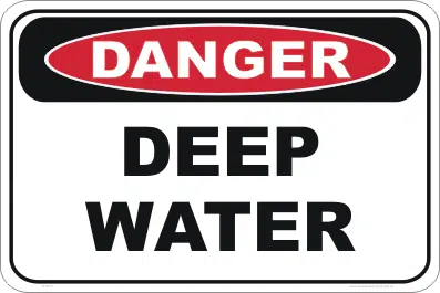deep water danger sign