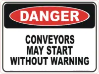 Conveyors  May Start sign D1040