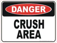 Crush area  sign D1044