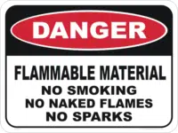 Flammable Material  sign  D1074