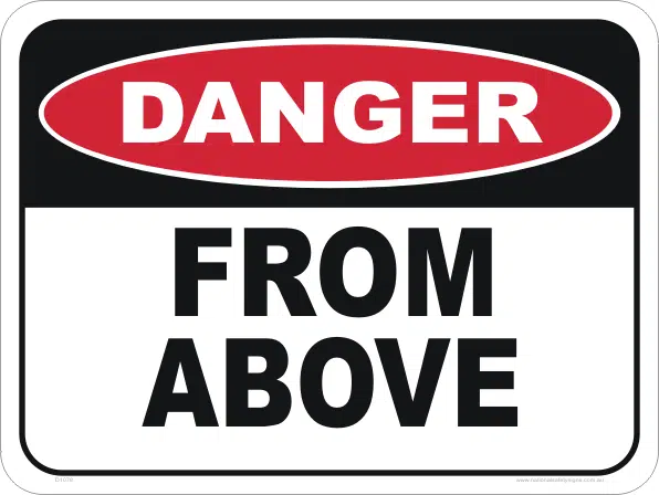 Danger from Above sign D1078