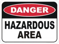 Hazardous Area  sign  D1079