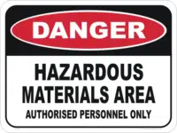 Hazardous Materials Area sign  D1083
