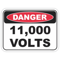 Danger 11000 volts safety sign - AS1319 compliant, National Safety Signs Australia