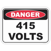 Danger 415 volts safety sign - AS1319 compliant, National Safety Signs Australia