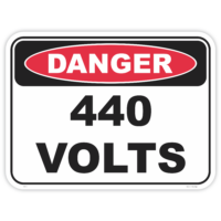 Danger 440 volts safety sign - AS1319 compliant, National Safety Signs Australia