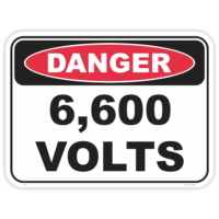 Danger 6600 volts safety sign - AS1319 compliant, National Safety Signs Australia
