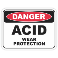 Danger acid wear protection safety sign - AS1319 compliant, National Safety Signs Australia