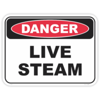 Danger live steam safety sign - AS1319 compliant, National Safety Signs Australia