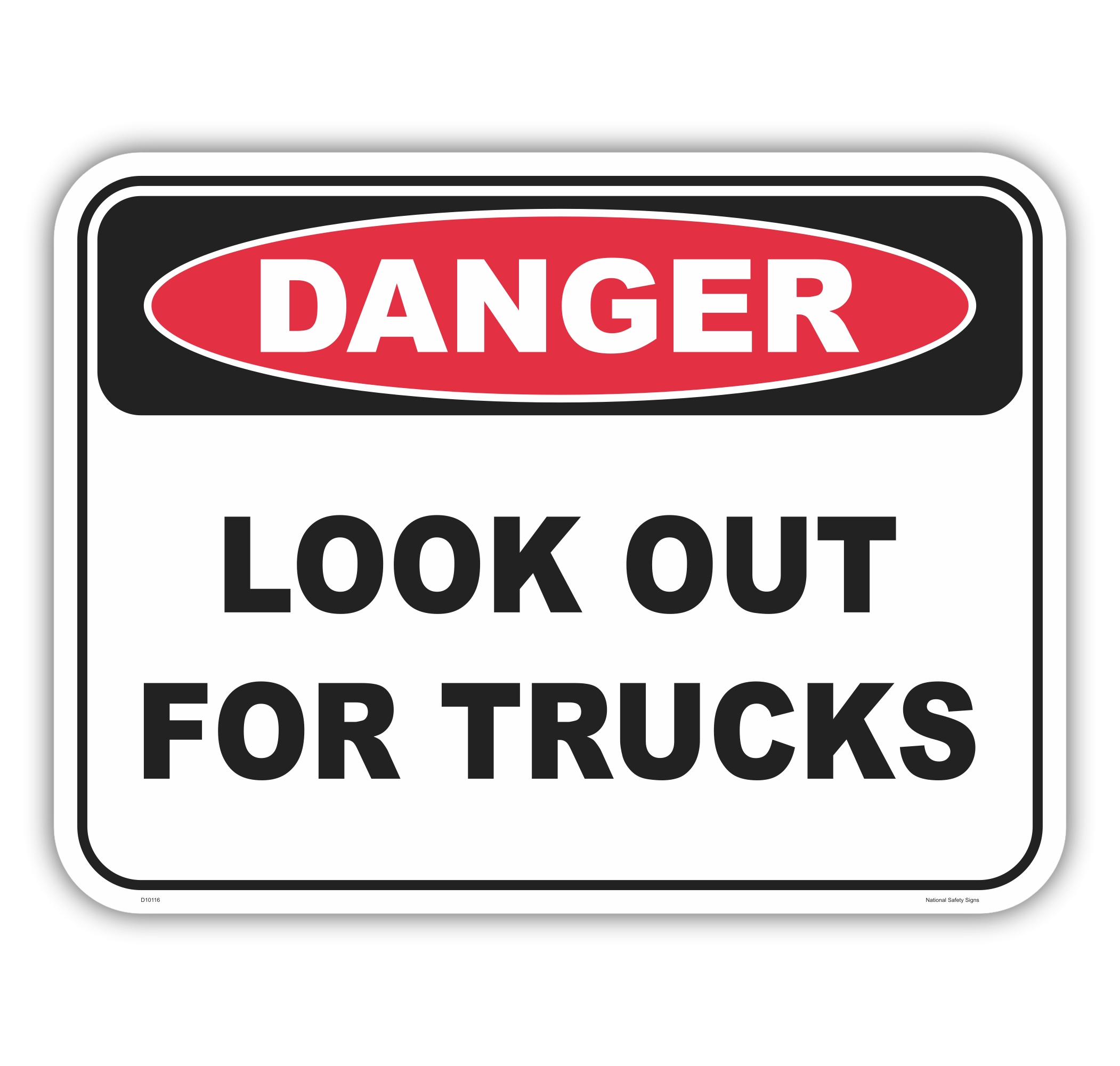 Look Out For Trucks Sign D10116