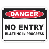Danger no entry blasting in progress safety sign - AS1319 compliant, National Safety Signs Australia