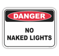 No Naked Lights Sign D10134