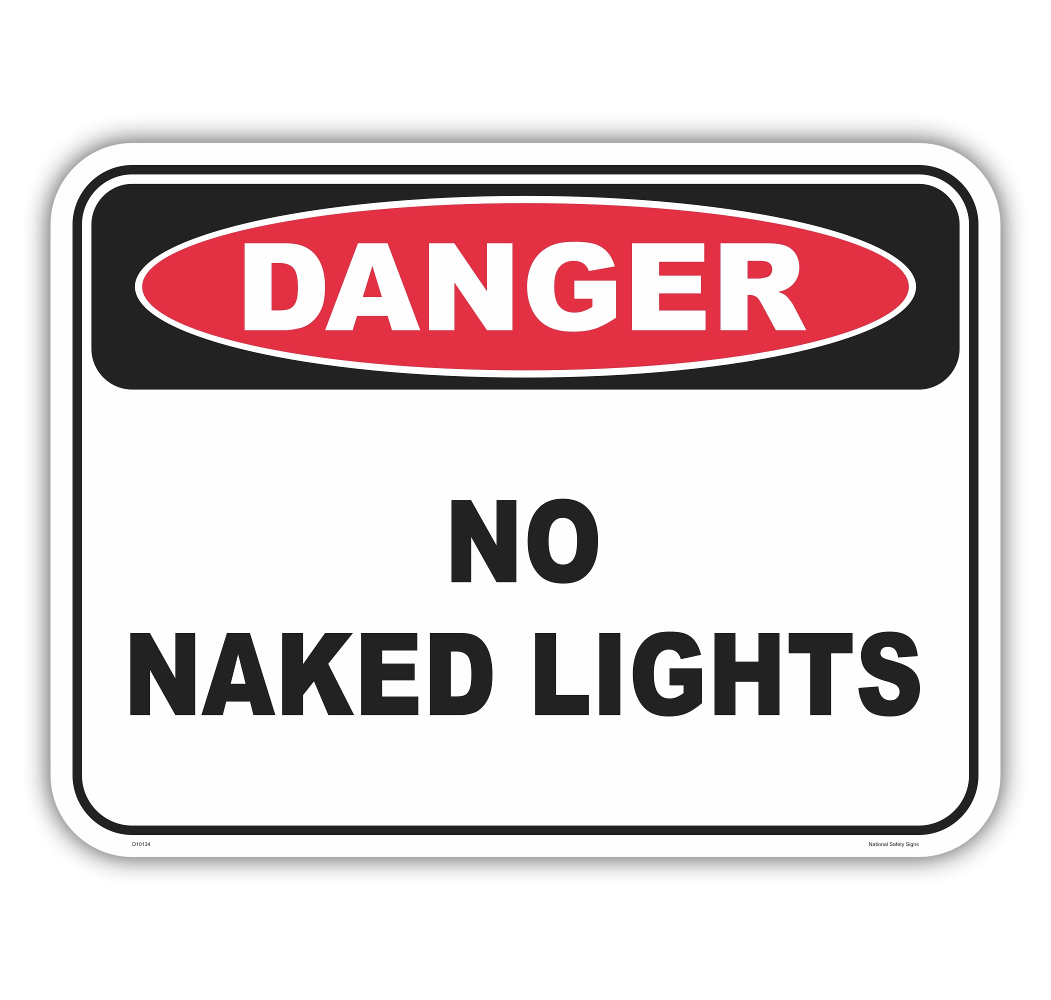 No Naked Lights Sign D10134