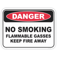 Danger no smoking flammable gasses safety sign - AS1319 compliant, National Safety Signs Australia