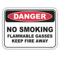 No Smoking Flammable Gasses Sign D10137