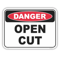Open Cut Sign D10143