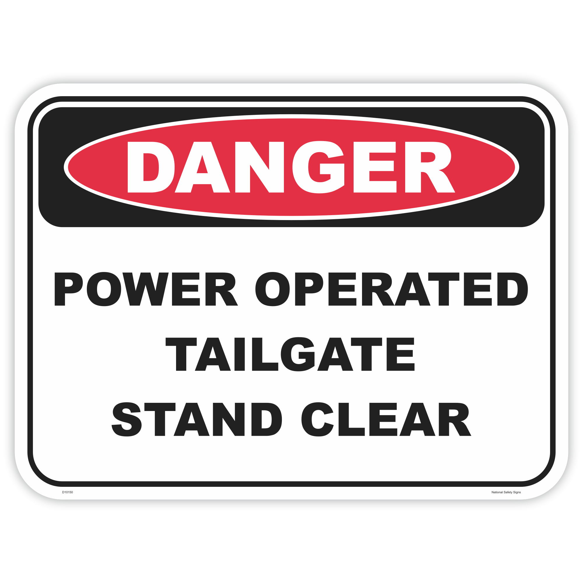 Danger tailgate safety sign - AS1319 compliant, National Safety Signs Australia