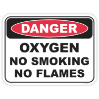 Danger oxygen no smoking no flames safety sign - AS1319 compliant, National Safety Signs Australia