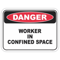 Danger worker in confined space safety sign - AS1319 compliant, National Safety Signs Australia