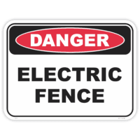 Danger electric fence safety sign - AS1319 compliant, National Safety Signs Australia