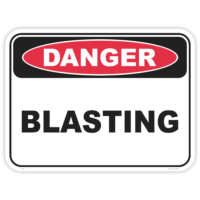 Danger blasting safety sign - AS1319 compliant, National Safety Signs Australia