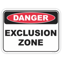 Danger exclusion zone safety sign - AS1319 compliant, National Safety Signs Australia