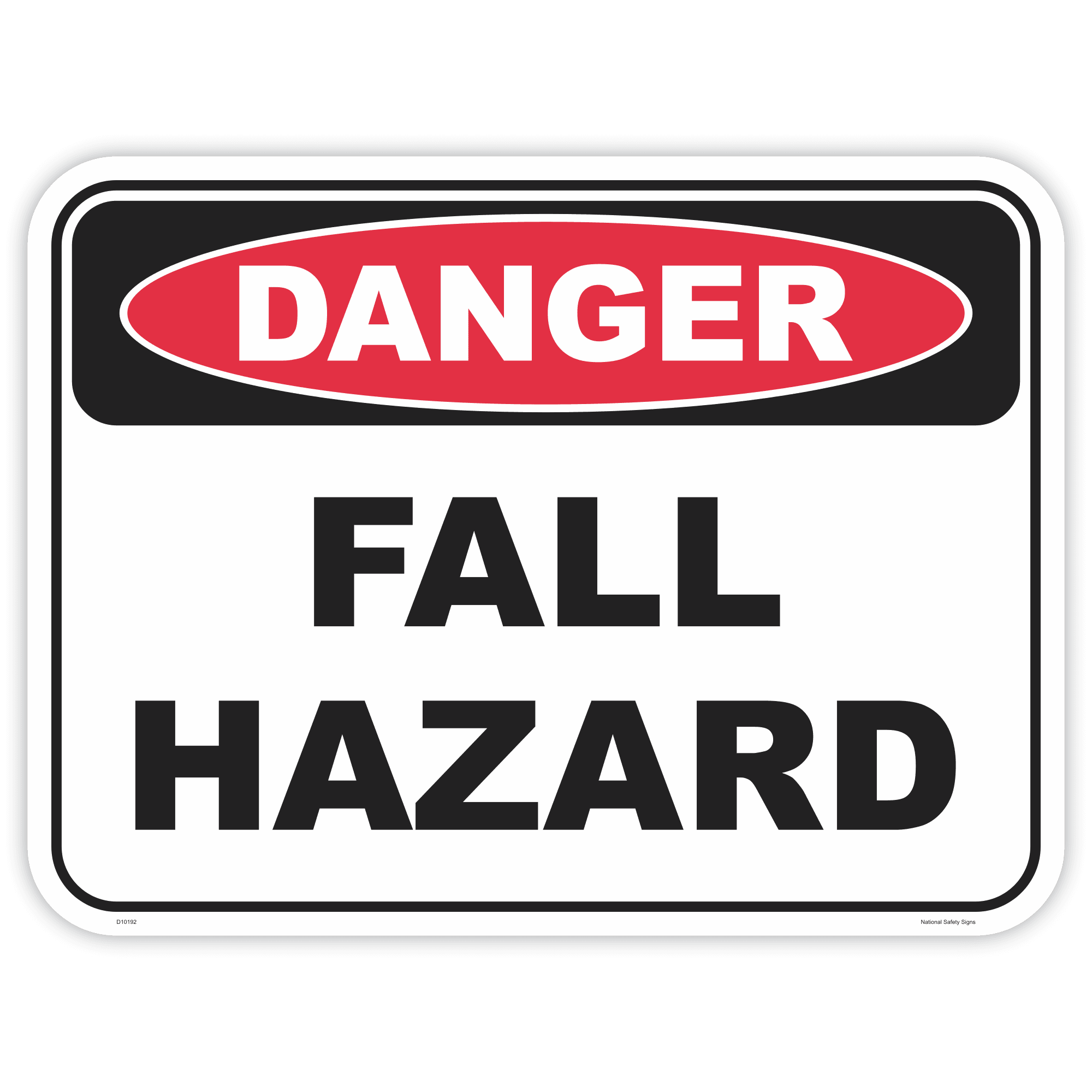 Danger fall hazard safety sign - AS1319 compliant, National Safety Signs Australia