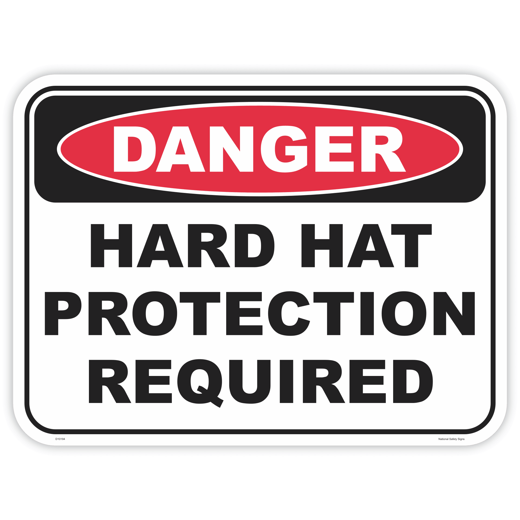 Danger hard hat required safety sign - AS1319 compliant, National Safety Signs Australia