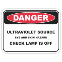 Danger ultraviolet source safety sign - AS1319 compliant, National Safety Signs Australia