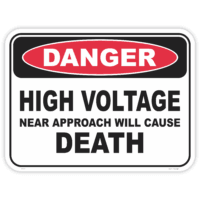 Danger high voltage safety sign - AS1319 compliant, National Safety Signs Australia