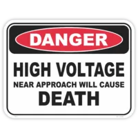 Danger high voltage safety sign - AS1319 compliant, National Safety Signs Australia