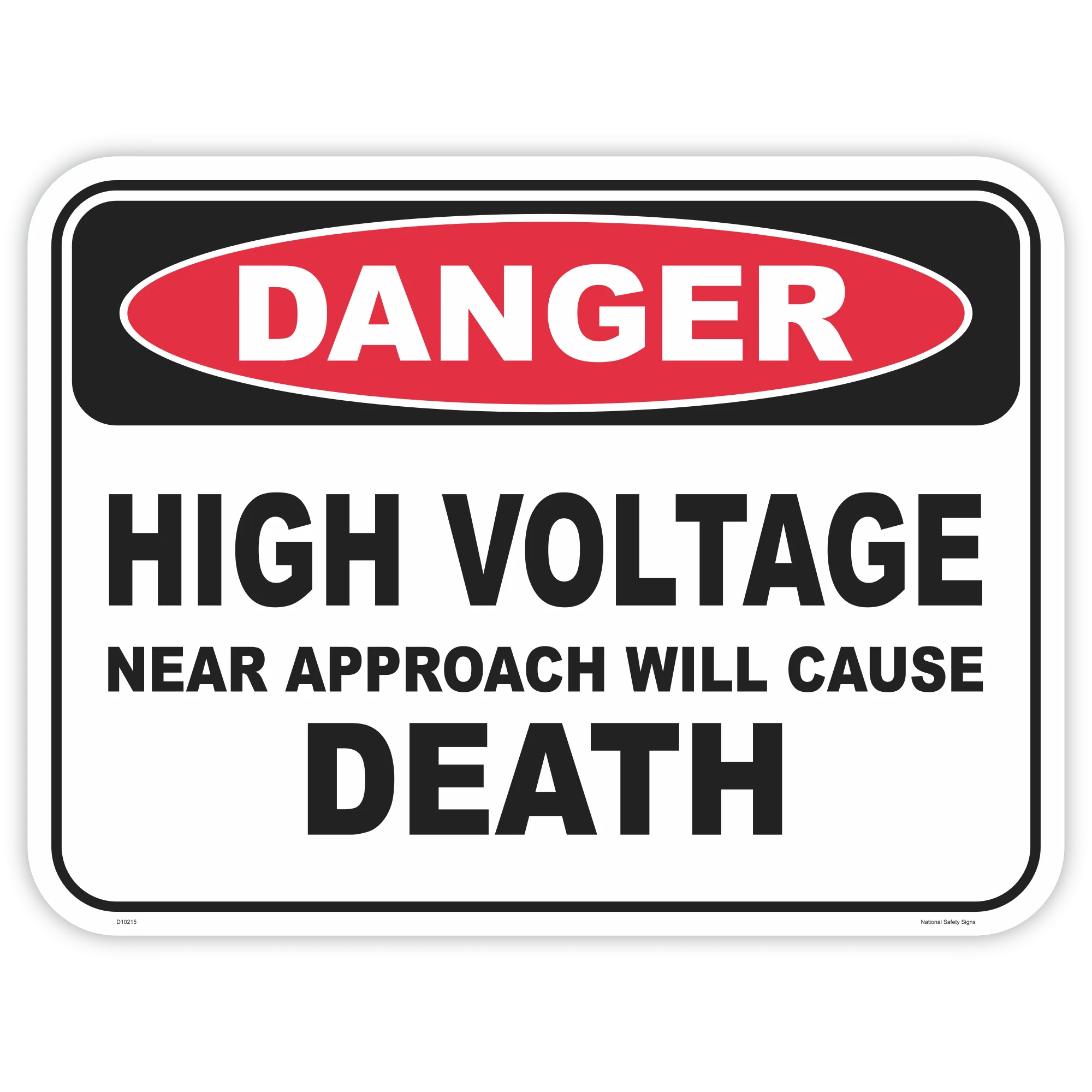 Danger high voltage safety sign - AS1319 compliant, National Safety Signs Australia