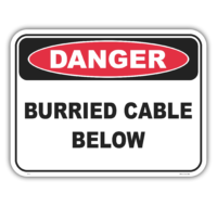 Buried cable below sign   D1021