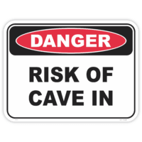 Danger risk of cave in safety sign - AS1319 compliant, National Safety Signs Australia