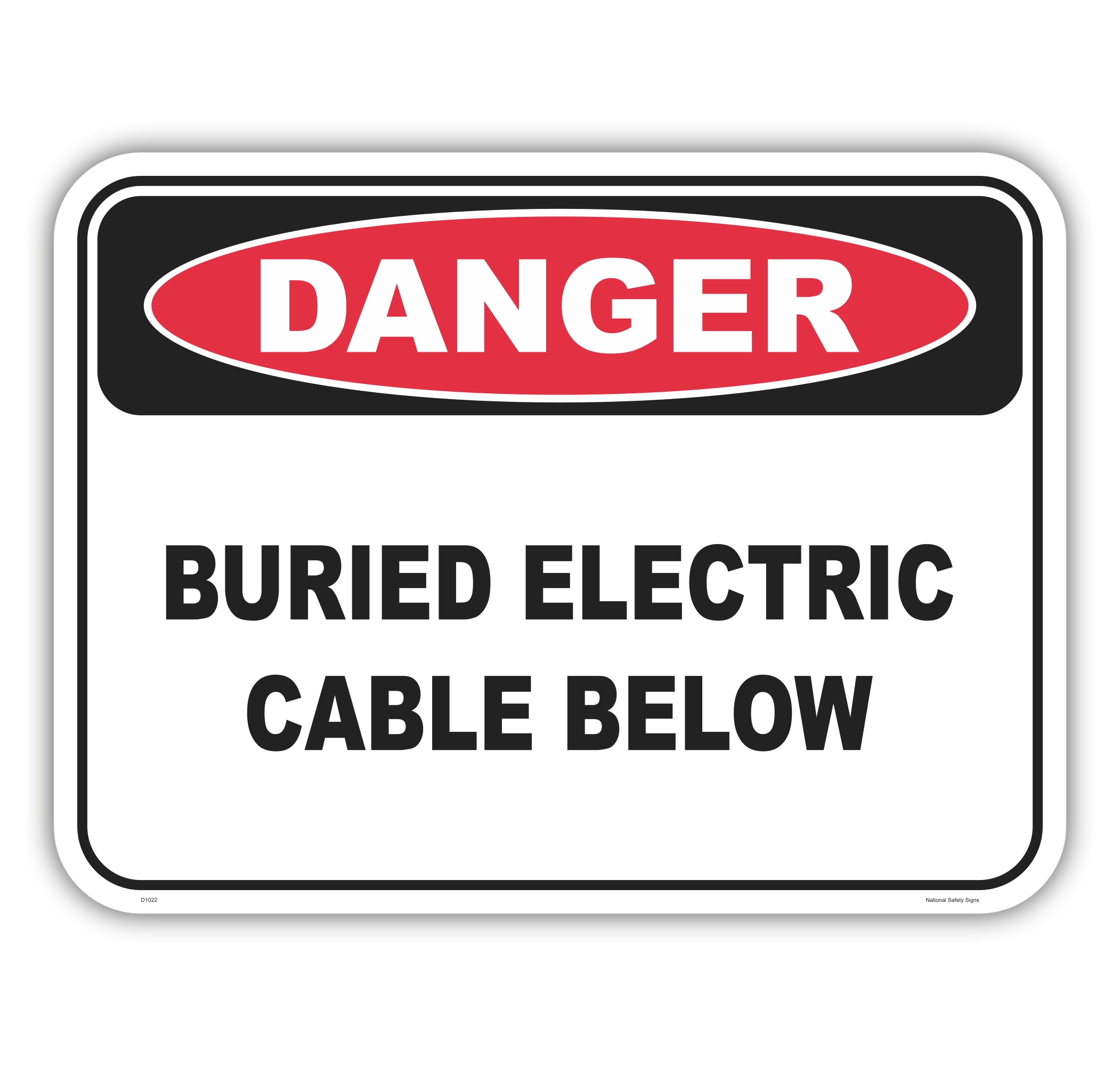 Danger Buried Electric Cable Below Australian safety sign